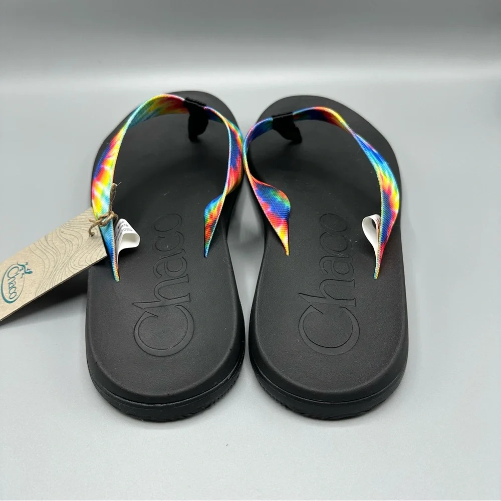 NEW Chaco Chillos Mens Size 11 Dark Tie Dye Slip On Flip Flop Sandals